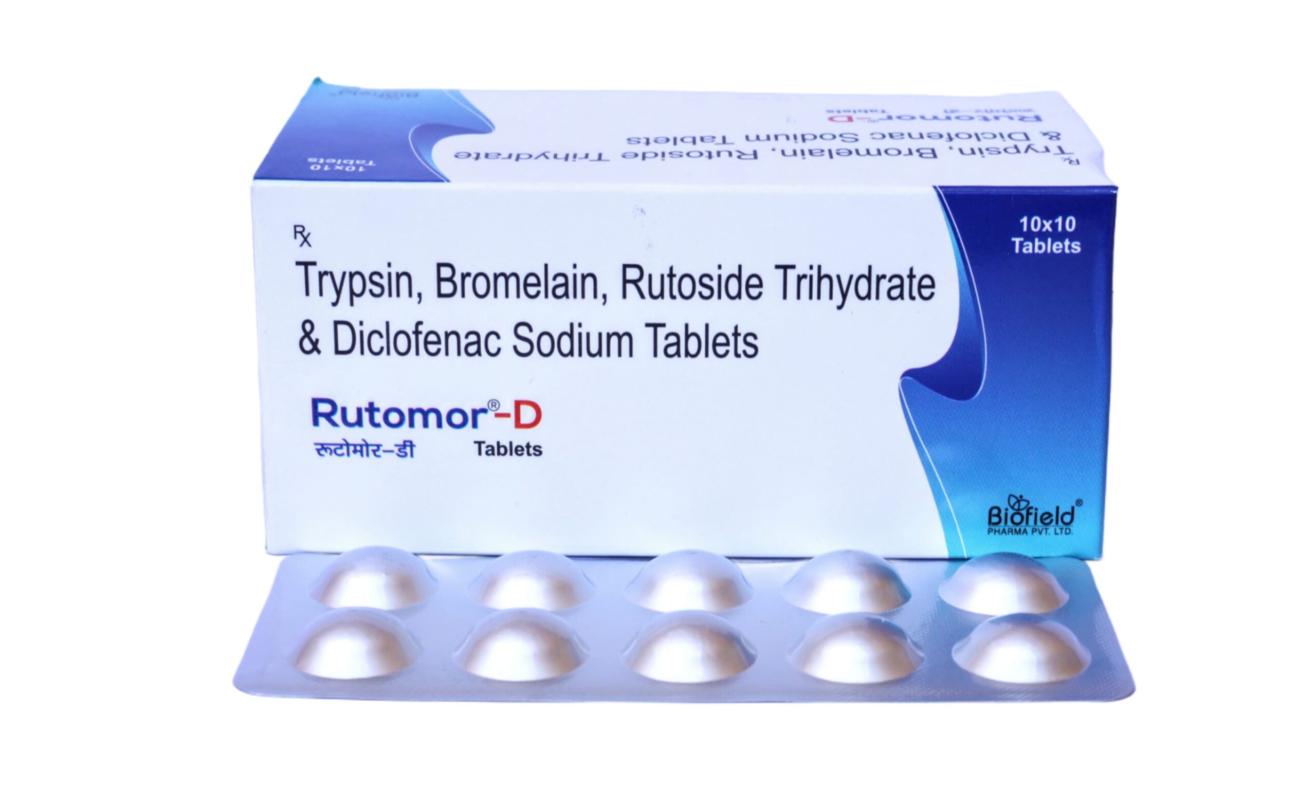 Trypsin 48 Mg + Bromelain 90 Mg + Rutoside Trihydrate 100Mg + Diclofenac Sodium 50Mg