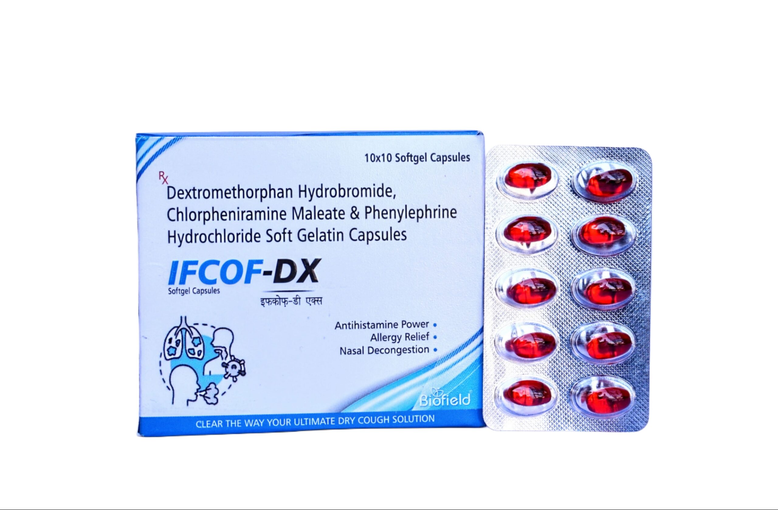 EXTROMETHORPHAN HBr 10 MG + CHLORPHENIRAMINE MALEATE 2 MG + PHENYLEPHRINE HCl 5 MG Capsules