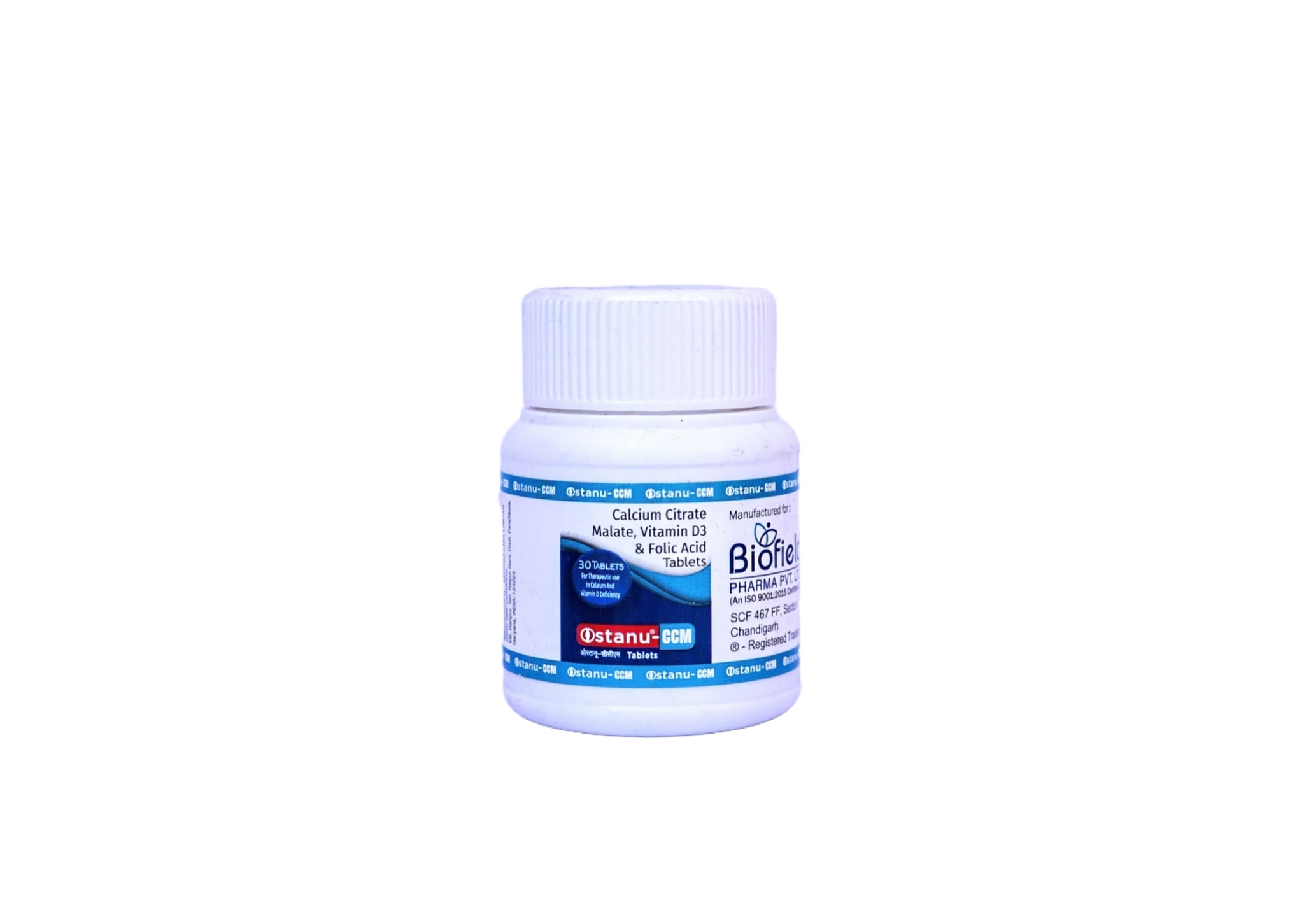 Calcium Citrate Malate Eq. to elemental calcium 250 mg, Vitamin D3, Folic Acid 50 mcg Tablet