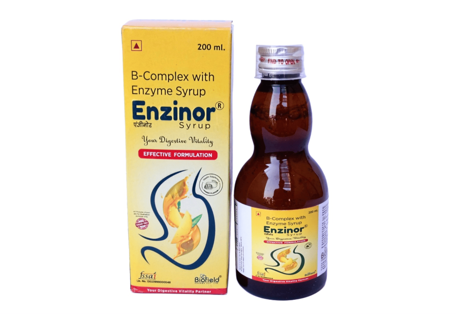 Diastase (1:1200) 18.75 mg +Pepsin (1:3000) 12.5 mg+ Alpha Amylase 50 Mg. Essential Vitamins Vitamin B1- 0.75 mg + Vitamin B2-0.85 mg + Nicinamide 15 mg + L- Lysine Hydrochloride 10 mcg )